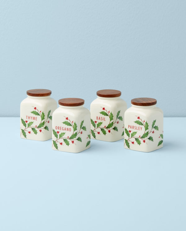 Lenox Holiday Cooking Spice Jars, Set of 4 Multi, WHITE PORCELAIN 895049