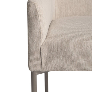 Bernhardt Bernhardt Sereno Arm Chair With Brushed Stainless Steel Base, Tapered Arms, Tailored Fabric Comfort 329542