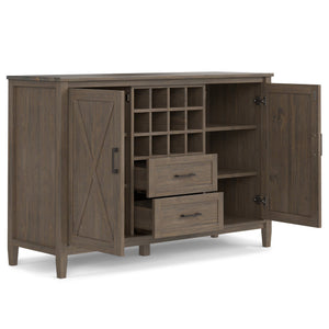 English Elm Ela Handcrafted Sideboard With Wine Rack - Smoky Brown Finish, Stylish Storage For Any Room B136P158611