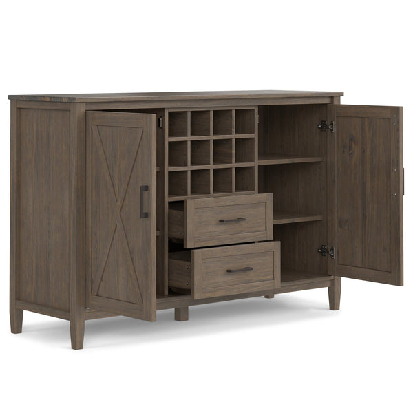 English Elm Ela Handcrafted Sideboard With Wine Rack - Smoky Brown Finish, Stylish Storage For Any Room B136P158611