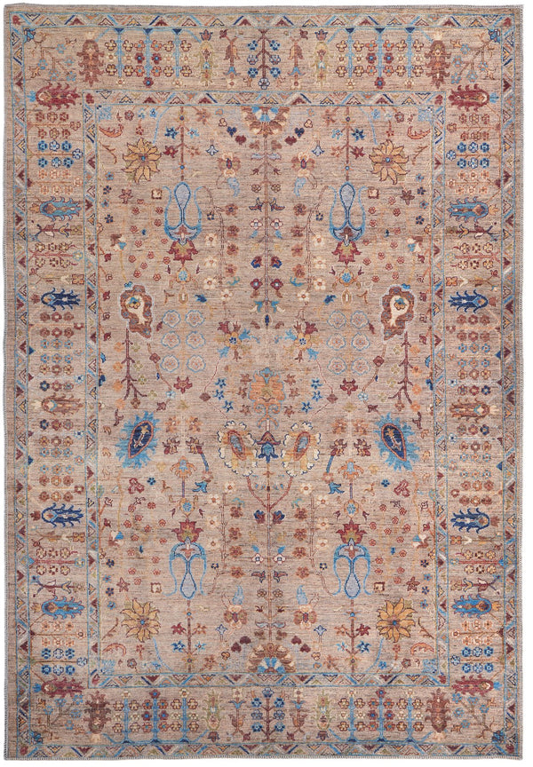 Feizy Rugs Rawlins Collection Rug: Antique-inspired Polyester Chenille With Stunning Floral Motif & Warm Tones Tan,Pink,Blue Polyester Rln39hpfbgemlth20