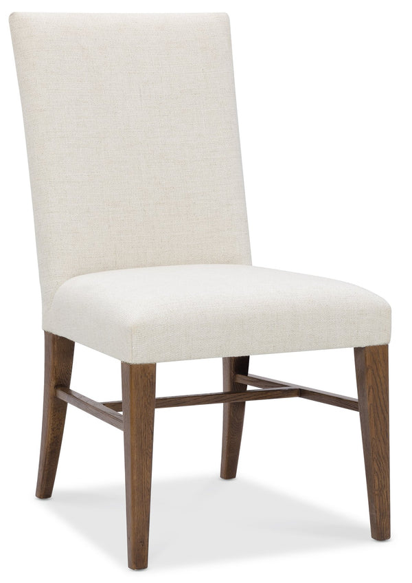 Hooker Furniture Driftwood Upholstered Dining Chair Solid Oak Distressed Finish Farmhouse Seat 6820-75512-85