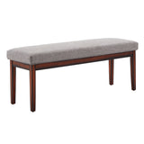 Homelegance By Top-Line Harmonn Upholstered Espresso Finish Bench Brown Linen