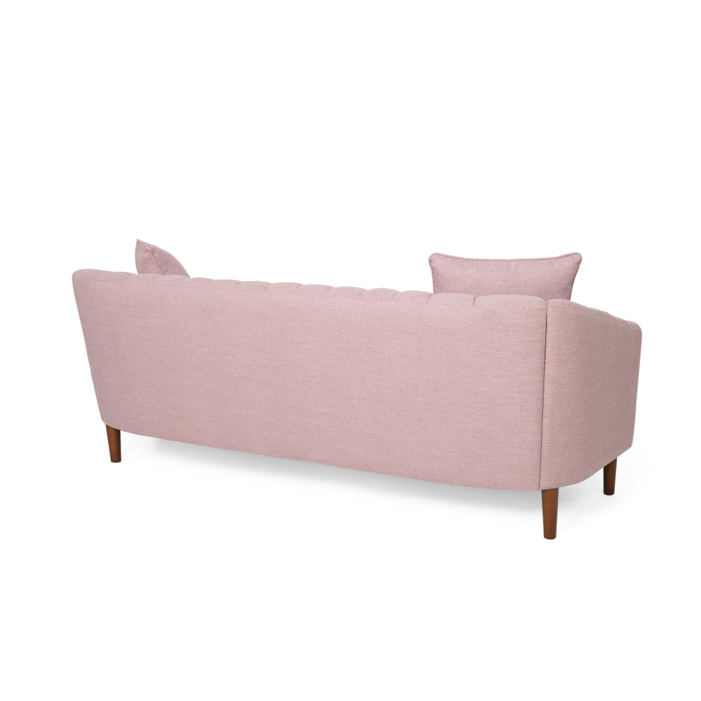 English Elm Christopher Knight Home® - 3-Seater Sofa In Blush Fabric - Contemporary Design With Tufted Accents And Cozy Pillows For Comfort 66957.00ALBLSH_66957.00BLBLSH