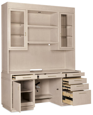 Hooker Furniture Marlowe Home Office Credenza White Oak Veneer with Integrated Wire Management 6420-10464-80
