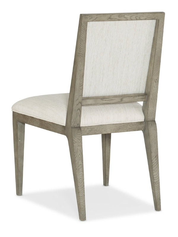 Hooker Furniture Linville Upholstered Dining Chair With Performance Fabric, Welt Trim & Smoked Wood Frame For Comfort Gray 6150-75510-85