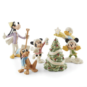 Lenox Disney Winter Fun 5-Piece Figurine Set Ivory, IVORY PORCELAIN 897079