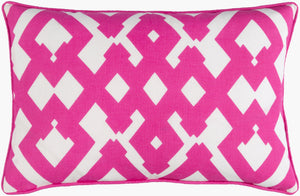 Surya Large Zig Zag Pillow - Stylish 13"L X 20"W Cotton-linen Blend Lumbar Cushion For Modern Decor Magenta Linen,Cotton Zzg001-1320d