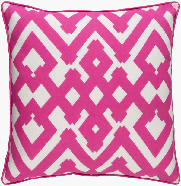 Surya Large Zig Zag Pillow - Modern 18"L X 18"W Cotton-linen Blend Accent Cushion For Home Decor Magenta Linen,Cotton Zzg001-1818