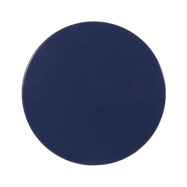 English Elm Outdoor Powder-coated Iron End Table with Geometric Cutout Design for Patio Lounging Navy Blue 73607.00NBLU