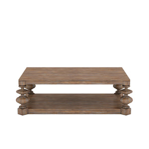 A.R.T. Furniture Architrave Rectangular Cocktail Table - Elegant Almond Pine With Fixed Shelf & Neoclassical Design Brown Material, Pine Solids And Veneer 277300-2608