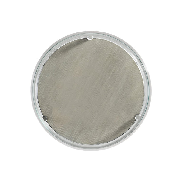 Bernhardt Bernhardt Cornelia Accent Table With Nebbia Wood Shelf, Brushed Stainless Frame & Tempered Glass Top 331123