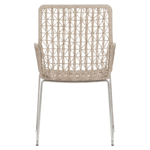 Bernhardt Bernhardt Carmel Outdoor Arm Chair With All-Weather Wicker, Stainless Steel Base, Hazelnut Finish X03552