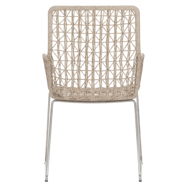 Bernhardt Bernhardt Carmel Outdoor Arm Chair With All-Weather Wicker, Stainless Steel Base, Hazelnut Finish X03552