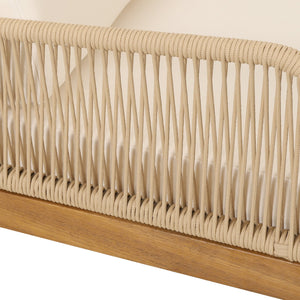English Elm Christopher Knight Home® - ANNISA Teak Club Chair with Intricate Rope Weave, Weather-Resistant Acacia Wood Accent Seating, 28"W 72374.00LBGE