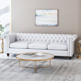 Christopher Knight Home® - Noble House - Parkhurst Tufted Chesterfield Faux Leather 3 Seater Sofa