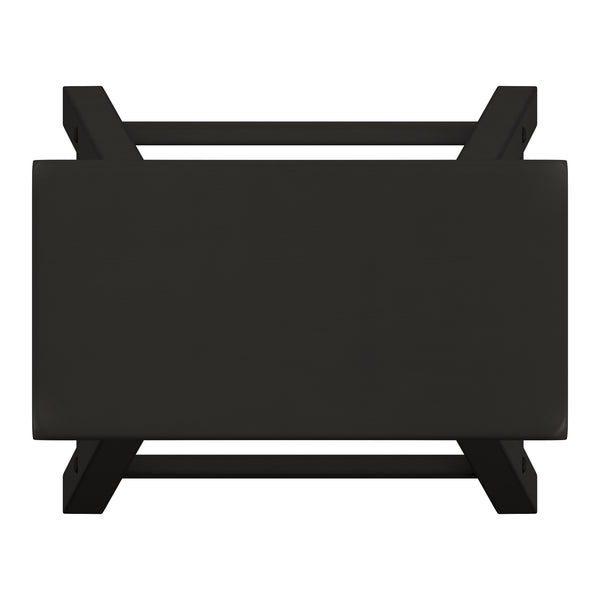 Homelegance By Top-Line Barrett Saddle Seat Counter Height Backless Stools (Set of 2) Black Rubberwood