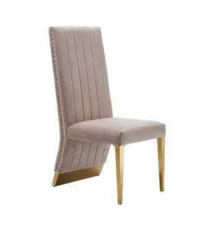 VIG Furniture Modrest Keisha - Modern Beige Velvet and Gold Dining Chair Set of 2 VGZA-Y629-BG-DC VGZA-Y629-BG-DC