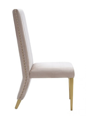 VIG Furniture Modrest Keisha - Modern Beige Velvet and Gold Dining Chair Set of 2 VGZA-Y629-BG-DC VGZA-Y629-BG-DC