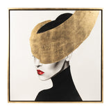 Contemporary 47x47, Hand Painted Gold Streak Woman