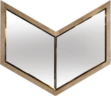 Mercana Chevren Wall Mirror Light Brown Wood | 26x22