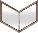 Mercana Chevren Wall Mirror Dark Brown Wood | 26x22