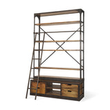 Mercana Brodie Shelving Unit Medium Brown Wood | Copper Metal | 57L