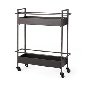 Mercana Masataka Bar Cart Gunmetal Gray | Metal