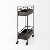 Mercana Masataka Bar Cart Gunmetal Gray | Metal