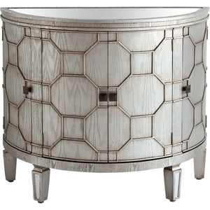 Mercana Oppsola Accent Cabinet Silver Wood | Mirror