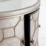 Mercana Oppsola Accent Cabinet Silver Wood | Mirror