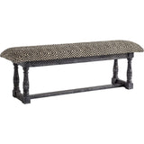 Mercana Denison Bench Black/Beige Fabric | Black Wood