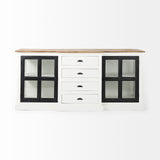 Mercana Bourchier Sideboard White/Brown/Black Wood 