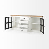 Mercana Bourchier Sideboard White/Brown/Black Wood 