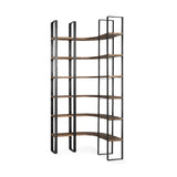 Mercana Turner Shelving Unit Dark Brown Wood | Black Metal