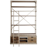 Mercana Brodie Shelving Unit Medium Brown Wood | Nickle Metal | 57L