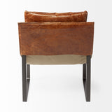 Mercana Hornet Accent Chair Brown Leather | Black Metal