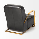 Mercana Horace Accent Chair Black Leather | Gold Iron