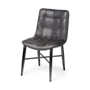 Mercana Horsdal Dining Chair Black Faux Leather | Black Metal