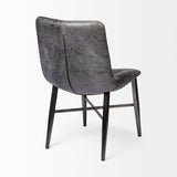 Mercana Horsdal Dining Chair Black Faux Leather | Black Metal