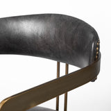 Mercana Hollyfield Dining Chair Black Leather | Gold Metal