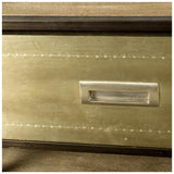 Mercana Farrow Media Console Brown Wood | Brass Metal 