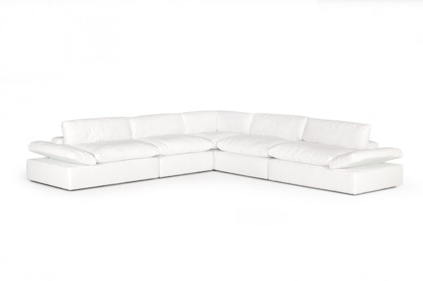 VIG Furniture Divani Casa Kelly - Modern White Fabric Sectional Sofa VGKKKF.2612-WHT-SECT VGKKKF.2612-WHT-SECT