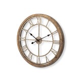 Mercana Mething Wall Clock Brown Wood | 25"
