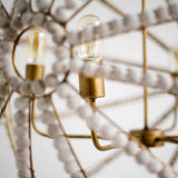 Mercana Ava Chandelier Gold Metal | White Wood