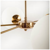 Mercana Lahey Chandelier Gold Metal | Frosted Glass
