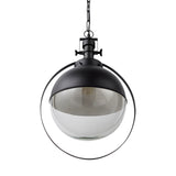 Mercana Leighton Pendant Light Black Metal | Glass Globe