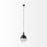 Mercana Leighton Pendant Light Black Metal | Glass Globe