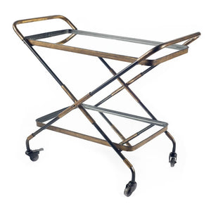 Mercana Charlize Bar Cart Gold Metal | Glass