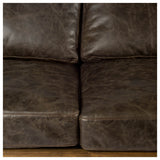 Mercana Colburne Sofa Brown Leather | Black Metal